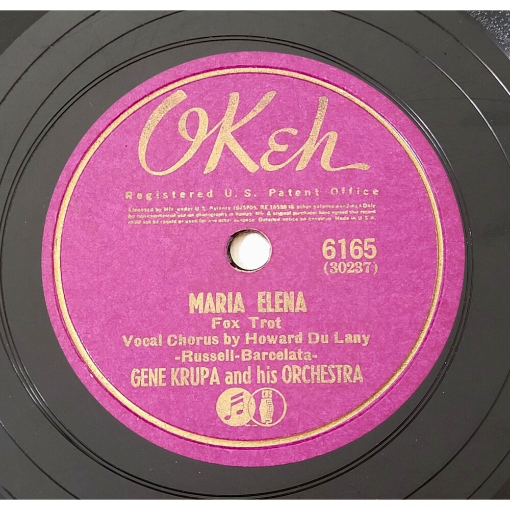 78 Jazz GENE KRUPA Maria Elena / A Rendezvous In Rio OKEH 6165 V